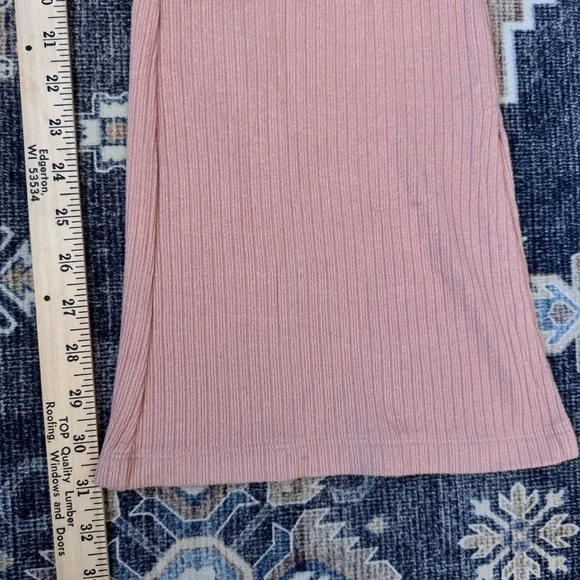 Old Navy High-Waisted Rib-Knit Split Flare Pink Lounge Pants Medium 31” Inseam - Picture 11 of 11